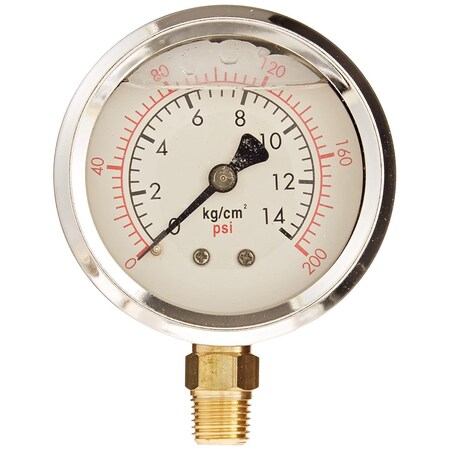 Wika Instrument Corporation GEC™ 1-1/2" Pressure Gauge, 160 PSI/KG/CM2, 1/8" NPT LM, Plastic 52925655